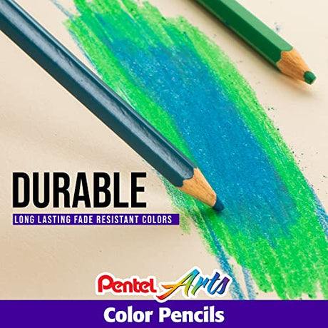Pentel Arts Colored Pencils, Assorted Colors, Set of 12 Pentel