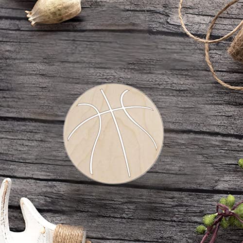 Basketball Wood Craft Unfinished Wooden Cutout Art DIY Wooden Sign Inspirational Wall Plaque Rustic Wood Wall Hanging Decor for Home Bedroom Living Arupkeer