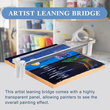 Falling in Art 17Inches Artist Leaning Bridge Hand Rest, Transparent Acrylic Wrist Leaning Bridge with Adjustable Height, Art Drawing Tool for Falling in Art
