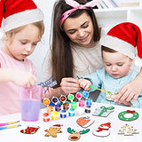 Springflower 36pcs Wooden Christmas Ornaments for Hanging Decorations,12 Styles Unfinished Wood Slices with Holes for Kids,DIY Craft Gift Toys with SpringFlower