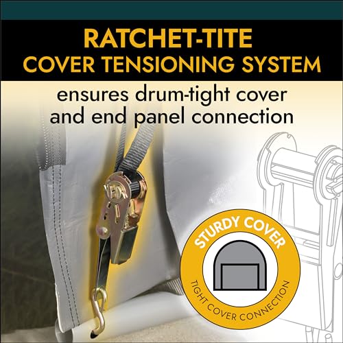 ShelterLogic 8' x 8' Shed-in-a-Box All Season Steel Metal Frame Peak Roof Outdoor Storage Shed with Waterproof Cover and Heavy Duty Reusable Auger ShelterLogic