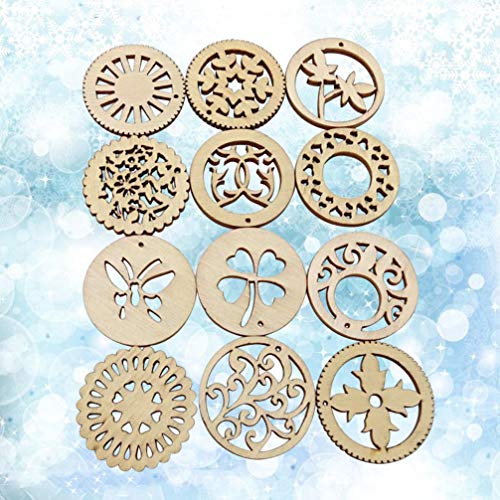 Healifty 20pcs Rustic Decor Wood Decor Scrapbook Embellishments Wooden Flower Craft Woodsy Decor Wooden Craft Supplies Wood Slices Wooden Healifty