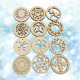 Healifty 20pcs Rustic Decor Wood Decor Scrapbook Embellishments Wooden Flower Craft Woodsy Decor Wooden Craft Supplies Wood Slices Wooden Healifty