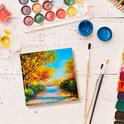 YOUEON 12 Pack Unfinished Wood Blocks for Art and Crafts, 4 X 4 X 1 Inch MDF Wood Board Wood Square Blocks Craft Panels Great for Crafts, Painting, Youeon