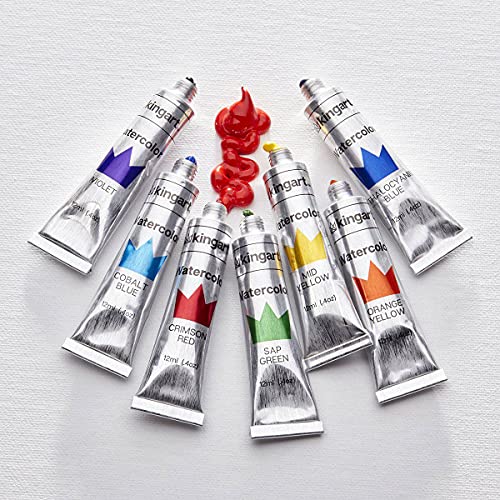 KINGART Watercolor Paint, 12ml Tubes, Set of 24 KINGART