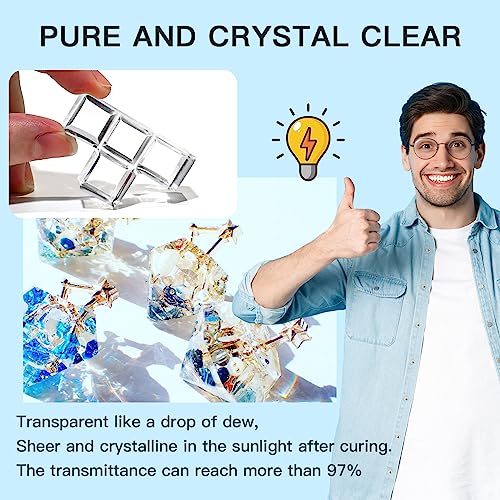 JDiction 400g UV Resin, New Formula Crystal Clear UV Resin Solar Cure Sunlight Activated Hard UV Resin Kit for Jewelry Making, Casting and Coating JDiction