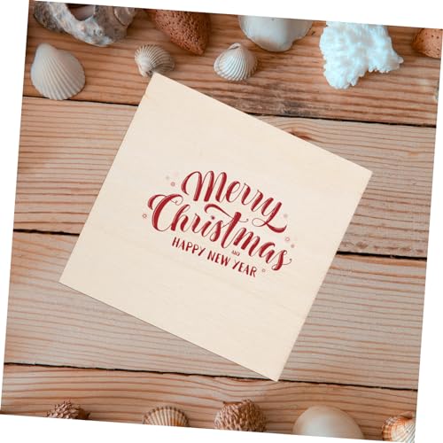 TEHAUX 20pcs Hollow Out Craft Cutout Natural Wooden Pieces Manual Label Blank Wood Crafts Wood Carving Square TEHAUX