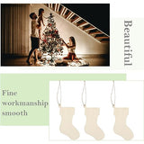 FOMIYES 50pcs Stockings Wooden Chips, Unfinished Christmas Wood Hanging Ornaments, Craft Christmas Tree Stockings Hanging Pieces, Wooden Stockings FOMIYES
