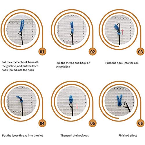 MeetBSelf Latch Hook Rug Kits Crocheting Carpet Rug Cats Acrylic Yarn Pre-Printed Canvas Cushion Mat Crochet Tapestry Sofa Decor MeetBSelf