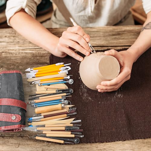 UUSYCUN 48PCS Pottery Tools for Sculpting, Clay Tool Kit for Carving, Ceramic Tool Set for Modeling, Pottery Kiln, Polymer Clay Tools for Trimming, UUSYCUN