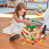 Toddlers Montessori Wooden Educational Toys for Baby Boys Girls Age 1 2 3 Year Old, Shape Sorting Toys 1st One First Birthday Girl Gifts for Kids KMTJT