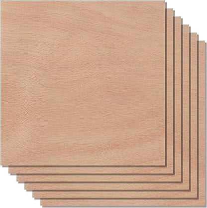 Mahogany Basswood Sheets for Crafts 1/8 inch, 3mm Plywood Sheets for Laser Cutting & Engraving, Wood Burning, Architectural Models, Drawing - 6 Pack