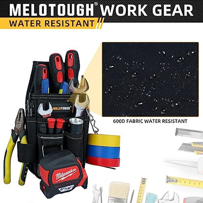 MELOTOUGH Pocket Tool Pouch Tool Belt Pouches with Belt Clip Utility Mini Tool Organizer Pouch for Electrician,Carpenter,Construction,Technician - WoodArtSupply