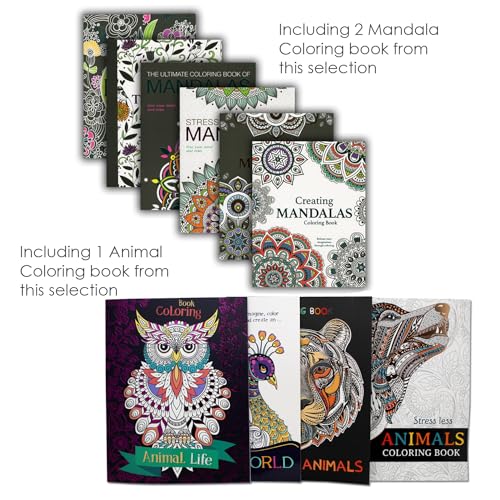 Adult Coloring Book Set | Art kit activities Mandalas, Pencils & Markers care package | Gift basket Get well soon gift, for women, men, after surgery Beyond The Box