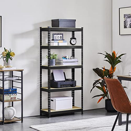 Topeakmart 4 PCS 5-Tier Utility Shelves, Metal Storage Shelves Garage Shelving Unit Adjustable Garage Storage Shelves Storage Racks Heavy Duty Shed Topeakmart