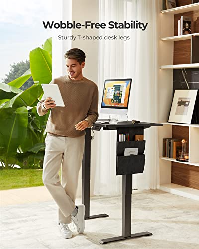 Marsail Standing Desk Adjustable Height, 48x24 Inch Electric Standing Desk with Storage Bag, Stand up Desk for Home Office Computer Desk Memory - WoodArtSupply