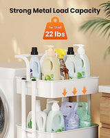 Pipishell 3 Tier Mesh Utility Cart, Rolling Metal Organization Cart with Handle and Lockable Wheels, Multifunctional Storage Shelves for Kitchen Pipishell