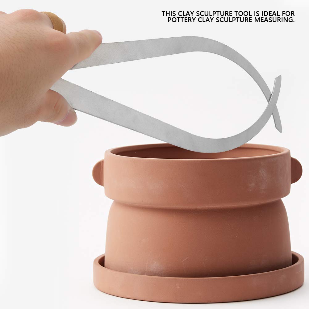 Clay Caliper Tool, 10 inch Bent Leg Stainless Steel Caliper Ceramic Measuring Pottery Tool for Carving Shaping Clay Sculpture Modeling GLOGLOW