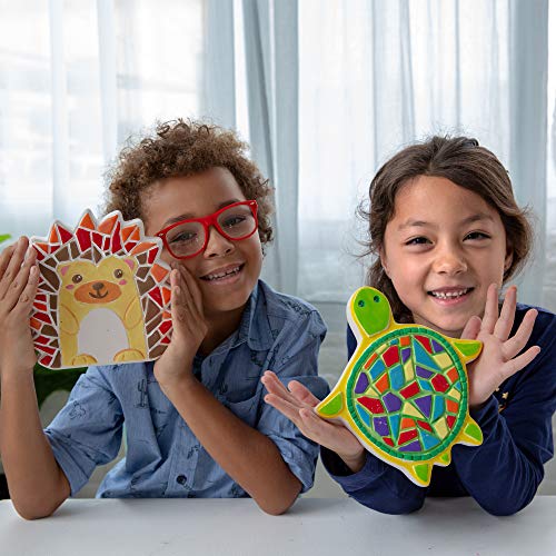 Creative Roots Mosaic Hedgehog Stepping Stone, Includes 7-Inch Ceramic Stone & 6 Vibrant Paints, DIY Garden Stepping Stone Kit for Kids Ages 6+ Creative Roots