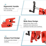 FLKQC 3/4" Wood Gluing Pipe Clamp Set with Unique Foot Design Red Heavy Duty Bar Clamps Cast Iron Quick Release Pipe Clamp Tools for Woodworking (8) FLKQC