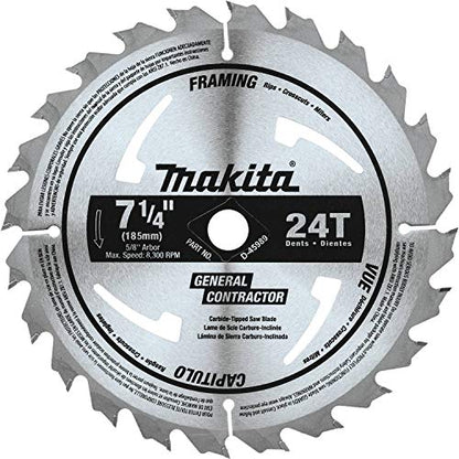 Makita D-45989-10 7-1/4" 24T Carbide-Tipped Circular Saw Blade, Framing/General Purpose, 10/pk