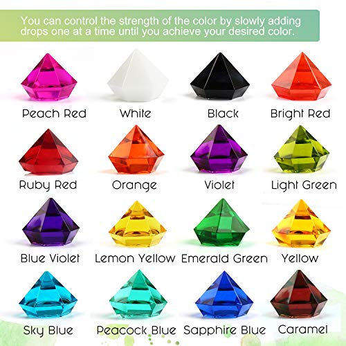 LET'S RESIN Epoxy Resin Paint Pigment 16 Color Concentrated Liquid Epoxy Resin Dye, Colorant for Resin Coloring, Resin Jewelry, Resin Art Crafts DIY LET'S RESIN