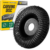 GRAFF Premium Wood Carving Disc 4 1/2 Inch for Angle Grinder - Shaping and Grinding Wheel for Wood, Drywall, Chipboard, Plastic - Woodworking Angle GRAFF