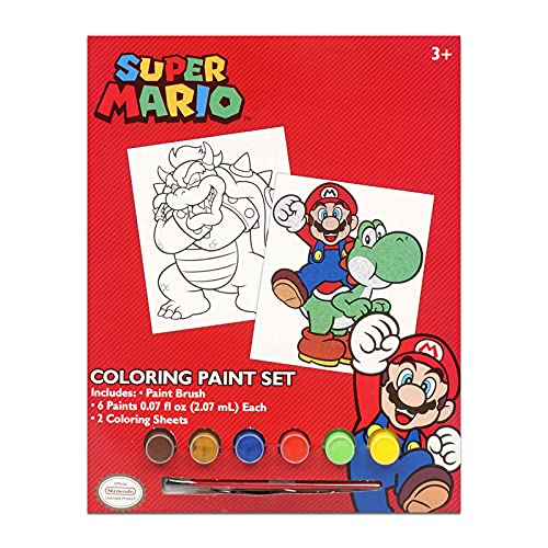 Nintendo Mario Paint Posters Set - 4 Pc Bundle with Super Mario Painting Activity Book, 600+ Stickers, and More | Super Mario Coloring and Activities - WoodArtSupply