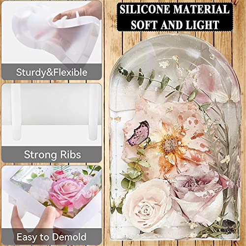 Large Silicone Molds for Resin, Large Resin Molds, Arched Shapes Silicone Molds for Resin Casting for Flowers Preservation, Books Desktop Organizer, OMDBAGD