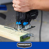 Hammerhead 4.8-Amp 3/4 Inch Jig Saw with 2pcs Wood Cutting Blades, Variable Speed and Orbital Function - HAJS048 Hammerhead