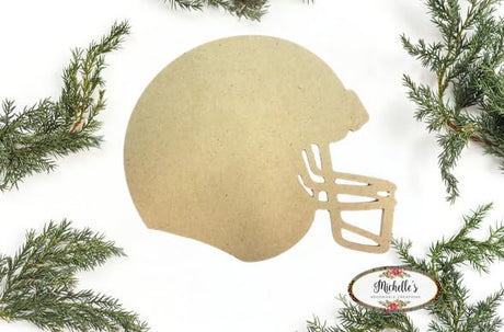 Michelle's aDOORable Creations Wooden Football Hockey Helmet Cutout Unfinished Wood Sports Helmet for Crafting Painting Door Sign Michelle's aDOORable Creations