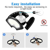 Dansny LED Garage Light, 120W Deformable LED Garage Ceiling Lights 18000 Lumens Led Shop Lights for Garage, Garage Lights with 3 Adjustable Panels. Dansny