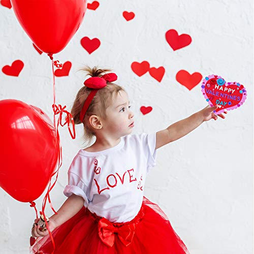 Winlyn 24 Sets Valentine's Day Heart Ornaments Decorations DIY Foam Heart Valentine Craft Kits Assorted Foam Heart Shapes Stickers Pom-poms Googly Winlyn