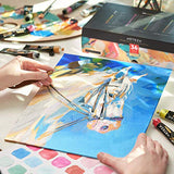 ARTEZA Metallic Acrylic Paint, Set of 36 Colors, 0.74 oz/22 ml Tubes with Storage Box, Rich Pigments, Non Fading, Non Toxic Paints for Artist & Hobby ARTEZA