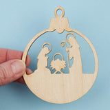 Factory Direct Craft Pack of 24 Unfinished Wood Nativity Ornament Cutouts - Christmas Nativity Wooden Shapes for Holiday Crafts and Winter Factory Direct Craft