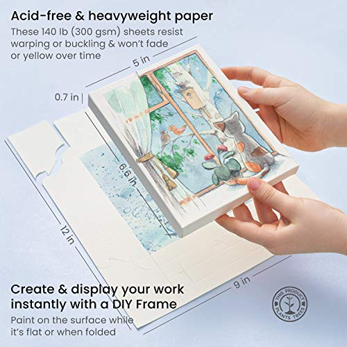 Arteza Kids Watercolor Painting Art Set, Watercolor Paint 36 and Foldable Canvas Paper Bundle, DIY Painting Kit, Art Supplies for Kids and Adults ARTEZA