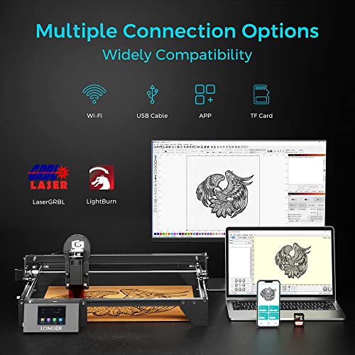 Longer RAY5 Laser Engraver 60W, Laser Engraver 10W Output Power, 32-bit Motherboard, Compresed Spot CNC, App Offline Control, DIY Engraver Tool for Longer