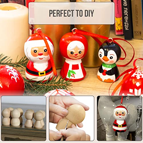 Wooden Peg Dolls Unfinished Set of 8 pcs - Wooden Dolls Peg People Family - Wooden Pegs Male and Female - Wooden Peg Family - Wooden Doll Body for