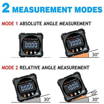 Digital Angle Finder with Electronic Laser - 4-side Strong Magnetic Angle Gauge, Cube Inclinometer with Backlight, Table Saw Miter Protractor,