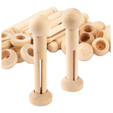 Factory Direct Craft Pack of 12 Unfinished Wood Clothespin Dolls with Head Beads and Stands - DIY Wooden Doll Figures for Crafts and Ornaments Factory Direct Craft