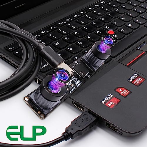 ELP 4MP Dual Lens USB Camera Synchronization PC Camera High Speed 1080P 60fps Lightburn Camera Binocular Webcam Board Mini UVC USB2.0 Laser Engraver ELP