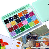 HIMI Gouache Paint Set, 24 Colors x 30ml Unique Jelly Cup Design with 3 Paint Brushes and a Palette in a Carrying Case Perfect for Artists, Students, Artme