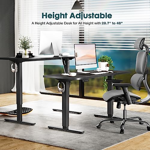 SMUG Standing Desk, Adjustable Height Electric Sit Stand Up Down Computer Table, 48x24 Inch Ergonomic Rising Desks for Work Office Home, Modern SMUG