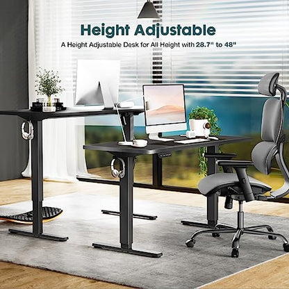 SMUG Standing Desk, Adjustable Height Electric Sit Stand Up Down Computer Table, 48x24 Inch Ergonomic Rising Desks for Work Office Home, Modern