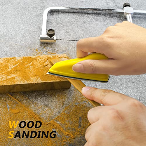 Micro Sander Kit, 80 Sheets Detail Handle Sanding Tools with Sandpaper 60 to 600 Grit for DIY Crafts Wood Tight Narrow Spaces Polishing (80pcs) Rockhouse