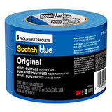 ScotchBlue Original Painter's Tape, 0.94 Inches x 60 Yards, 3 Rolls, Blue, Protects Surfaces and Removes Easily, For Indoor and Outdoor Use ScotchBlue