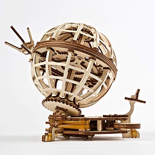 UGEARS Globe - Wooden Educational Puzzle Idea Self Assembling Mechanical 3D Model DIY Brain Teaser UGEARS