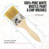 US Art Supply 20 Pack of Assorted Size Paint and Chip Paint Brushes for Paint, Stains, Varnishes, Glues, and Gesso US Art Supply