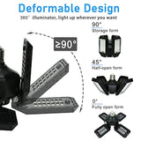 QiyuanLS LED Garage Light,150W Deformable LED Garage Ceiling Lights,15000LM Garage Lights with 4 Adjustable Panels, E26/E27 LED Shop Lights for QiyuanLS