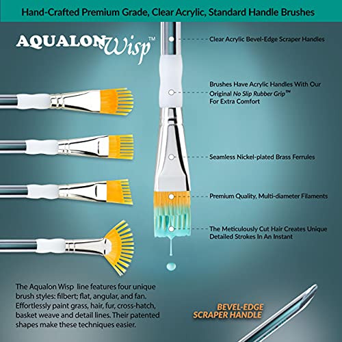 Aqualon Royal & Langnickel Wisp Flat Artist Brush Set, 5-Piece - WoodArtSupply